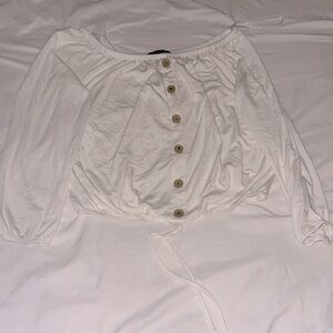 Off the shoulder long sleeve cropped shirt Size Small